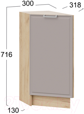 Шкаф-стол кухонный ТриЯ Белладжио 1Н3Т (дуб крафт золотой/софт капучино)