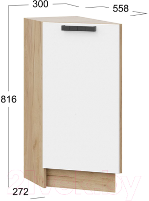 Шкаф-стол кухонный ТриЯ Детройт 1Н3Т исп.2 (дуб крафт золотой/белый глянец)