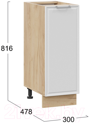 Шкаф-стол кухонный ТриЯ Белладжио 1Н3 (дуб крафт золотой/фон белый)