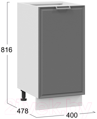 Шкаф-стол кухонный ТриЯ Белладжио 1Н4 (белый/софт графит)