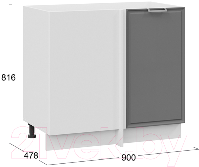 Шкаф под мойку ТриЯ Белладжио 1Н9У (белый/софт графит)
