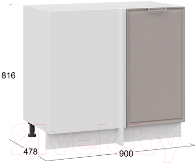 Шкаф под мойку ТриЯ Белладжио 1Н9У (белый/софт капучино)