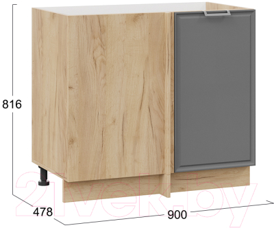 Шкаф под мойку ТриЯ Белладжио 1Н9У (дуб крафт золотой/софт графит)