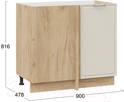 Шкаф под мойку ТриЯ Белладжио 1Н9У (дуб крафт золотой/софт панакота)