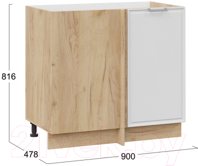 Шкаф под мойку ТриЯ Белладжио 1Н9У (дуб крафт золотой/фон белый)