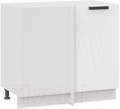 Шкаф под мойку ТриЯ Детройт 1Н9У исп.2 (белый/белый глянец) - фото