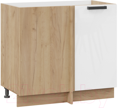 Шкаф под мойку ТриЯ Детройт 1Н9У исп.2 (дуб крафт золотой/белый глянец) - фото