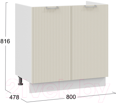 Шкаф под мойку ТриЯ Кимберли 1Н8М (белый/крем)