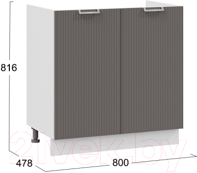 Шкаф под мойку ТриЯ Кимберли 1Н8М (белый/муссон)