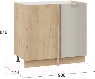 Шкаф под мойку ТриЯ Кимберли 1Н9У (дуб крафт золотой/крем)