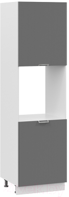 Шкаф-пенал кухонный ТриЯ Кимберли 1П6 (белый/титан) - фото