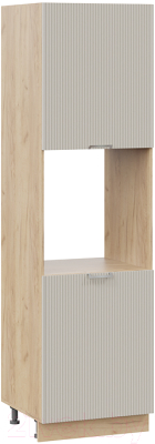 Шкаф-пенал кухонный ТриЯ Кимберли 1П6 (дуб крафт золотой/кремовый) - фото