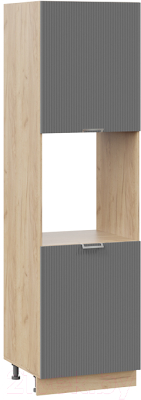 Шкаф-пенал кухонный ТриЯ Кимберли 1П6 (дуб крафт золотой/титан) - фото