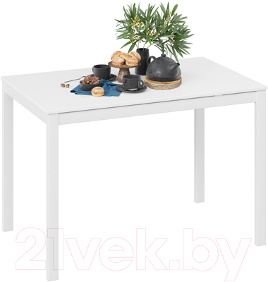 Обеденный стол ТриЯ Слайд тип 2 раздвижной (белый матовый/белый)