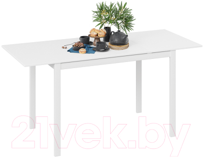 Обеденный стол ТриЯ Слайд тип 2 раздвижной (белый матовый/белый)