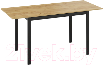Обеденный стол ТриЯ Слайд тип 2 раздвижной (черный муар/дуб крафт золотой)