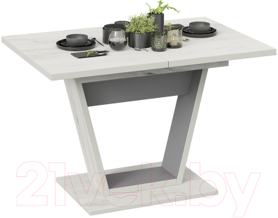 Обеденный стол ТриЯ Гавана тип 1 (дуб крафт белый/серый графит)