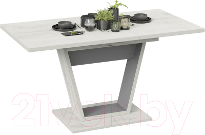 Обеденный стол ТриЯ Гавана тип 1 (дуб крафт белый/серый графит)