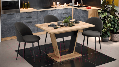 Обеденный стол ТриЯ Гавана тип 1 (дуб крафт золотой/черный)