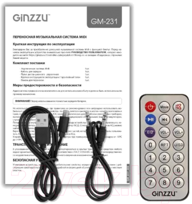 Портативная колонка Ginzzu GM-231