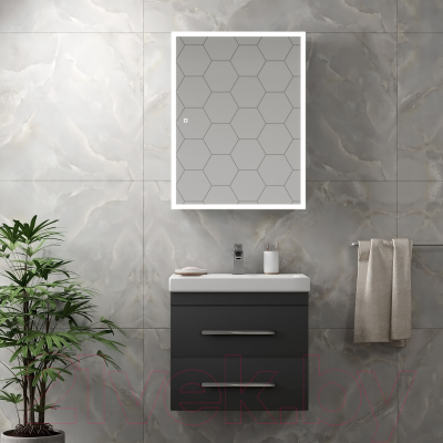 Шкаф с зеркалом для ванной Континент Reflex Led 50x80