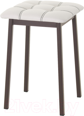Табурет AMC Comfort 7К2.12 (кожзам белый/коричневый) - фото