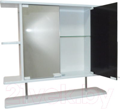 Шкаф с зеркалом для ванной Гамма 11/1м (белый)