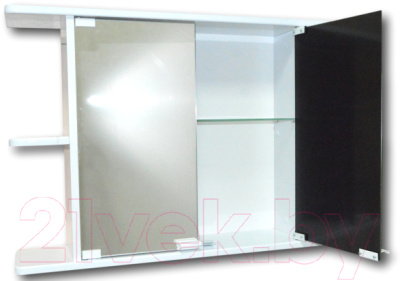 Шкаф с зеркалом для ванной Гамма 11м (белый)