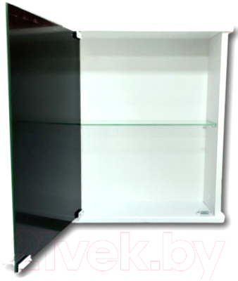 Шкаф с зеркалом для ванной Гамма 13м (белый, левый)