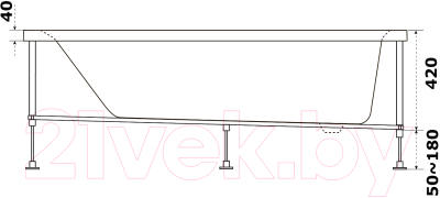 Ванна акриловая BAS Аякс 160x70