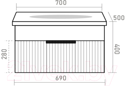 Тумба под умывальник Brevita Enfida 70 / ENF-06070-0341Я