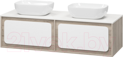 Тумба под умывальник Misty Дубль 150 / П-Дуб-09150-372Я - фото