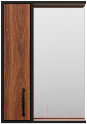 Шкаф с зеркалом для ванной Misty Кедр 50 / П-Кед04050-011Л - фото