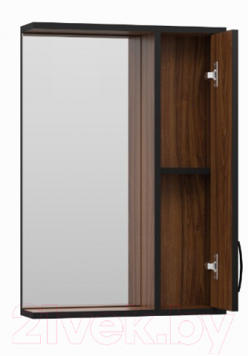 Шкаф с зеркалом для ванной Misty Кедр 50 / П-Кед04050-011П