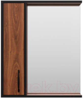 Шкаф с зеркалом для ванной Misty Кедр 60 / П-Кед04060-011Л - фото