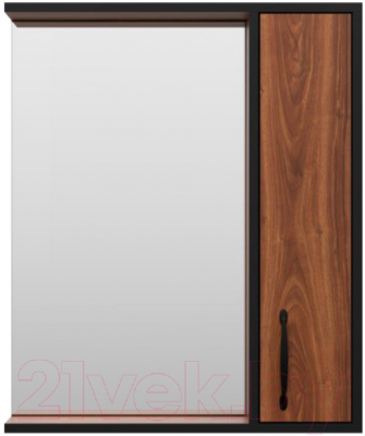 Шкаф с зеркалом для ванной Misty Кедр 60 / П-Кед04060-011П - фото