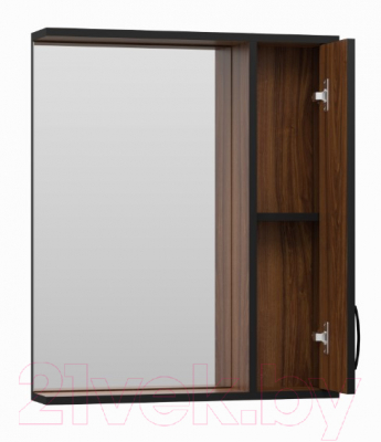 Шкаф с зеркалом для ванной Misty Кедр 60 / П-Кед04060-011П