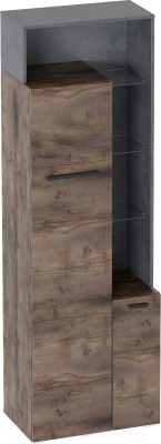 Шкаф Мебельград Глазго 2-х дверный 65x38.5x200.5 (таксония/металл бруклин) - фото