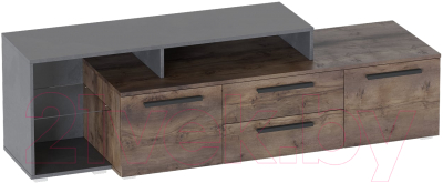 Тумба Мебельград Глазго 2дв 2ящ (таксония/металл бруклин) - фото