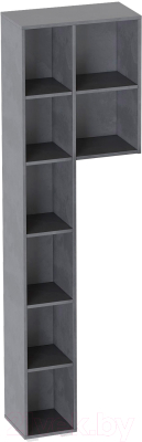 Стеллаж Мебельград Глазго с тумбой 2дв 590x275x2005 (металл бруклин) - фото