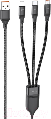 Кабель Hoco U104 3в1 Lightning + Micro + Type-C - фото