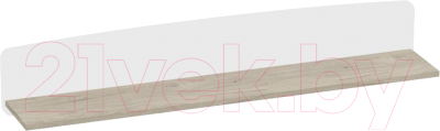 Полка Мебельград Калгари (дуб натуральный светлый/белый матовый) - фото