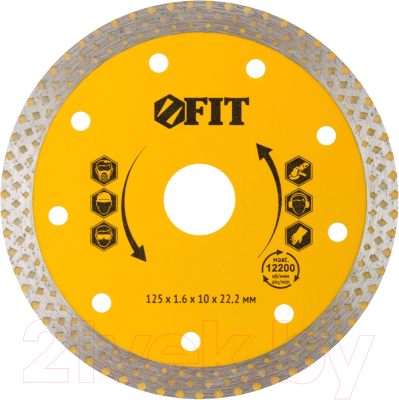 Отрезной диск алмазный FIT Универсальный 125x1.6x10x22.2мм / 37532 - фото