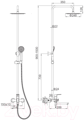 Душевая система Ledeme L2480Y