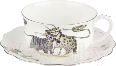 Чашка с блюдцем Lefard Котики / 264-672 - фото