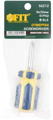 Отвертка FIT Переставное жало коротыш 6x32мм / 56212