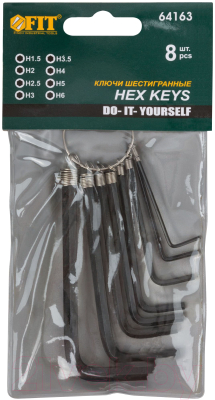 Набор ключей FIT Шестигранные на кольце / 64163