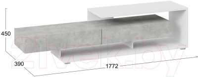 Тумба ТриЯ Монтана TV-4 (белый/ателье светлый глянец) - фото