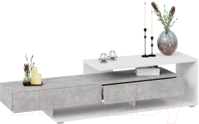 Тумба ТриЯ Монтана TV-4 (белый/ателье светлый глянец)