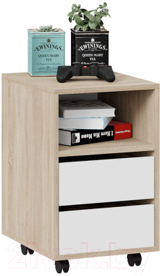 Тумба ТриЯ Выкатная тип 14 (дуб сонома/белый ясень)